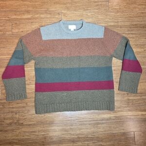 VTG American Eagle 100% Lambswool Colorblock Sweater | Earth Tones | L / G